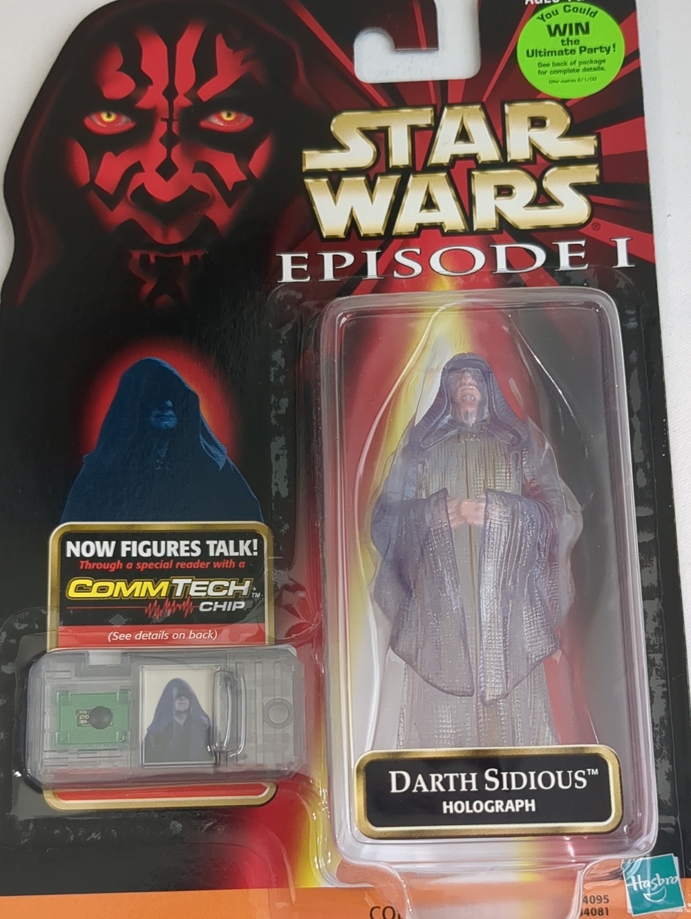 Star Wars Episode 1 Darth Sidious Holograph Action Figure With Commtech 1999